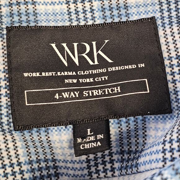 WRK New York 4-Way Stretch Plaid Button Down Shirt Mens Sz Large Business Casual - Picture 5 of 7